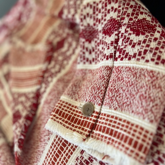 LOFT burgundy and white blazer - Picture 7 of 14